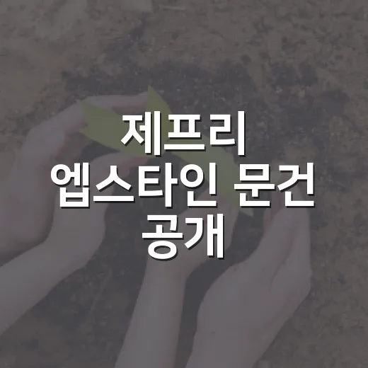 제프리 엡스타인 문건 공개, 우리 생활과 왜 연결될까요? - 요약