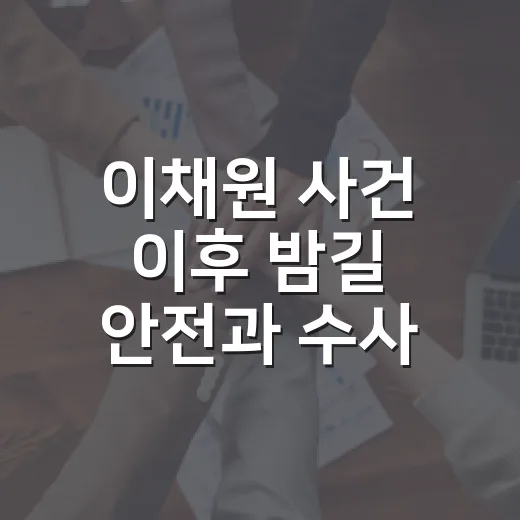 이채원 사건 이후 밤길 안전과 수사 절차, 무엇이 달라져야 할까요? - 요약
