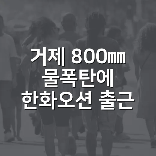 거제 800㎜ 물폭탄에 한화오션 출근 제한, 내 일상은 뭐가 달라질까요? - 요약