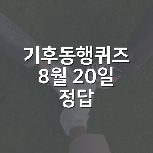 기후동행퀴즈 8월 20일 정답, 왜 생활 속 기후정책과 이어질까요? - 요약