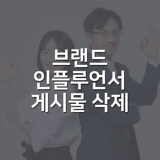 브랜드 인플루언서 게시물 삭제, 소비자는 무엇을 봐야 할까요? - 요약