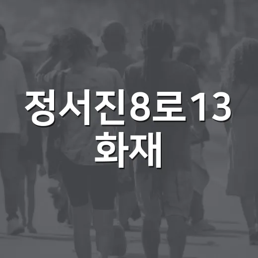 정서진8로13 화재, 주변 주민은 무엇을 확인해야 할까요? - 요약