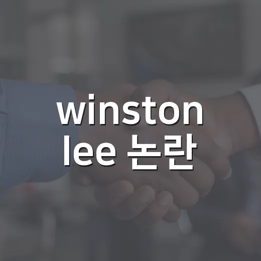 winston lee 논란, 왜 내 SNS 생활까지 신경 써야 할까요? - 요약