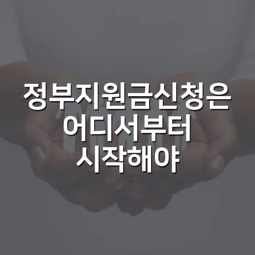 정부지원금신청은 어디서부터 시작해야 할까요? - 요약
