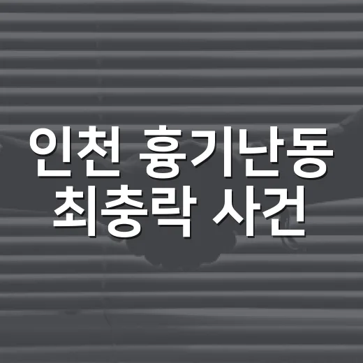 인천 흉기난동 최충락 사건, 무엇을 확인해야 할까요? - 요약