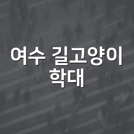 여수 길고양이 학대, 동네에서 발견하면 어떻게 해야 할까요? - 요약