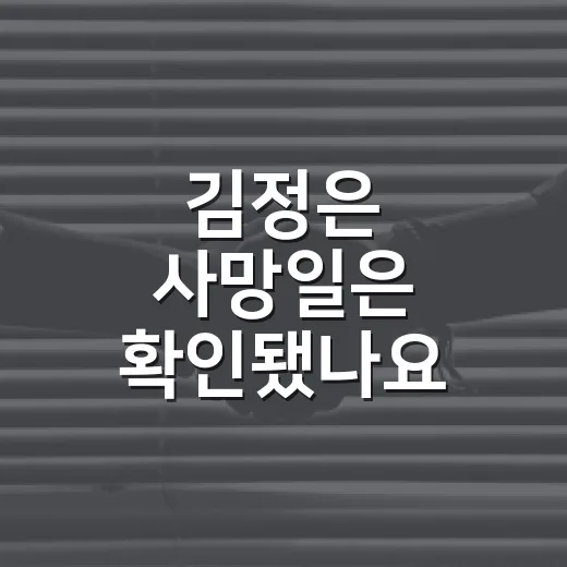 김정은 사망일은 확인됐나요? - 요약