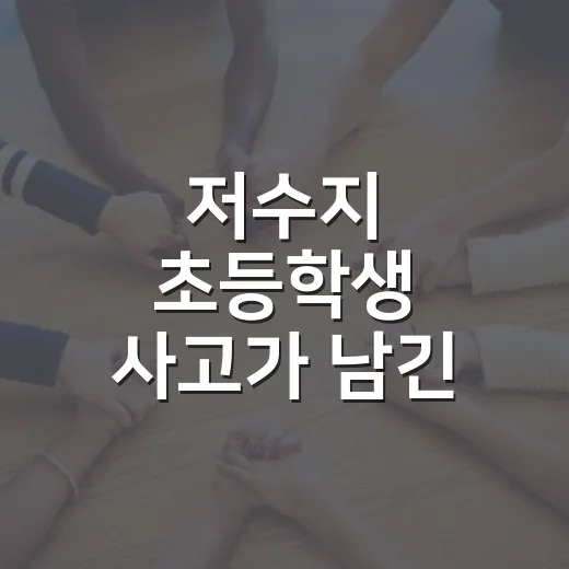 저수지 초등학생 사고가 남긴 안전 질문은 뭘까요? - 요약