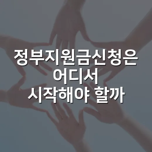 정부지원금신청은 어디서 시작해야 할까요? - 요약