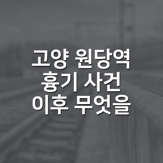 고양 원당역 흉기 사건 이후 무엇을 봐야 할까요? - 요약