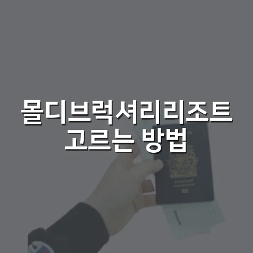 몰디브럭셔리리조트 고르는 방법, 초보자가 놓치기 쉬운 기준 7가지 - 요약