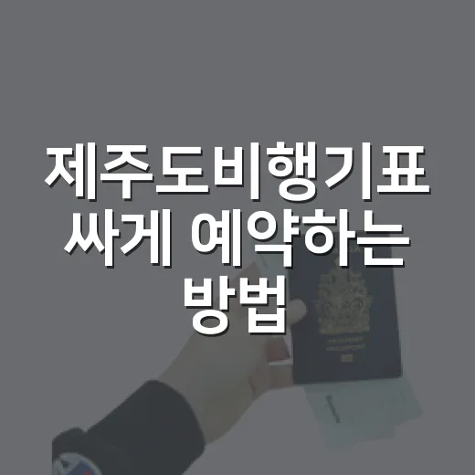 제주도비행기표 싸게 예약하는 방법, 날짜 고르기부터 추가요금까지 - 요약