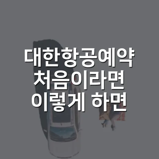 대한항공예약 처음이라면 이렇게 하면 덜 헤맵니다 - 요약