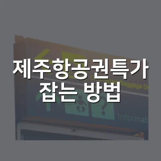 제주항공권특가 잡는 방법, 초보자도 놓치지 않으려면 이렇게 - 요약