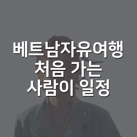 베트남자유여행 처음 가는 사람이 일정 짜는 방법 - 요약