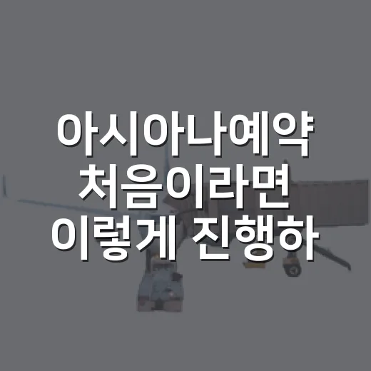 아시아나예약 처음이라면 이렇게 진행하면 헷갈리지 않습니다 - 요약