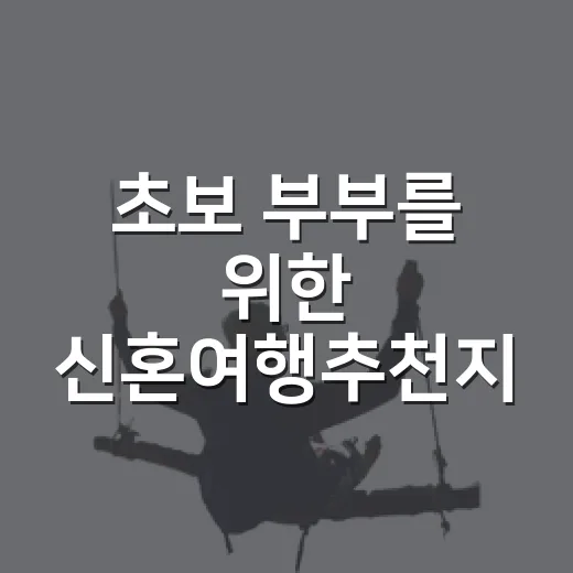 초보 부부를 위한 신혼여행추천지 고르는 방법 - 요약