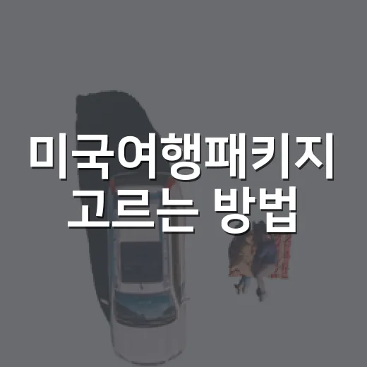 미국여행패키지 고르는 방법, 처음 가는 사람은 이렇게 비교하면 편해요 - 요약