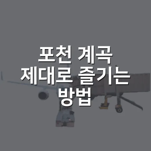 포천 계곡 제대로 즐기는 방법, 초보자도 동선 잡기 쉽게 - 요약