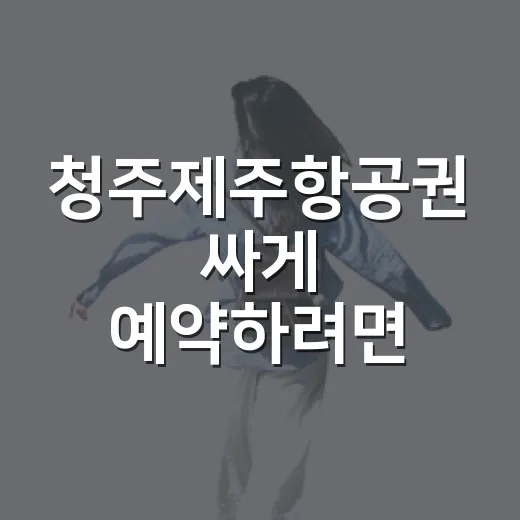 청주제주항공권 싸게 예약하려면 이렇게 비교하세요 - 요약