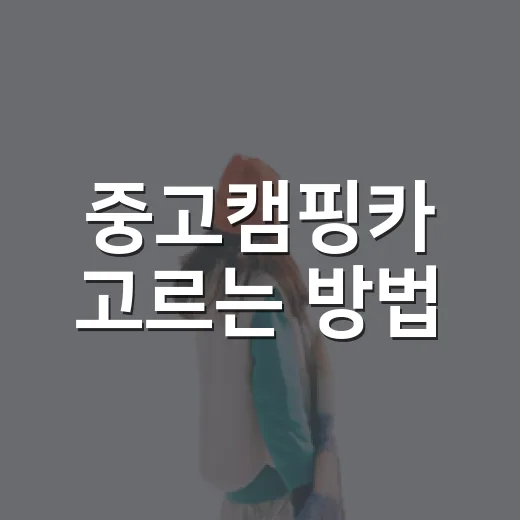 중고캠핑카 고르는 방법, 초보자가 계약 전 꼭 확인할 것들 - 요약