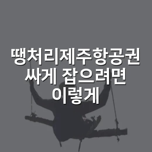 땡처리제주항공권 싸게 잡으려면 이렇게 확인하세요 - 요약