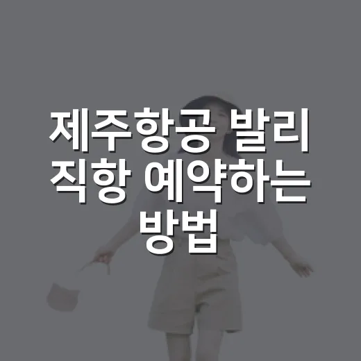 제주항공 발리 직항 예약하는 방법, 시간표부터 좌석·수하물까지 챙기기 - 요약