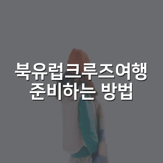 북유럽크루즈여행 준비하는 방법, 처음이면 이렇게 잡으면 편해요 - 요약