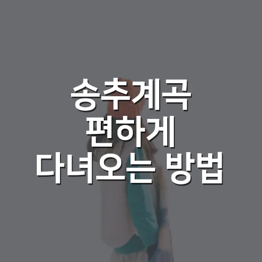 송추계곡 편하게 다녀오는 방법: 주차, 코스, 준비물까지 - 요약