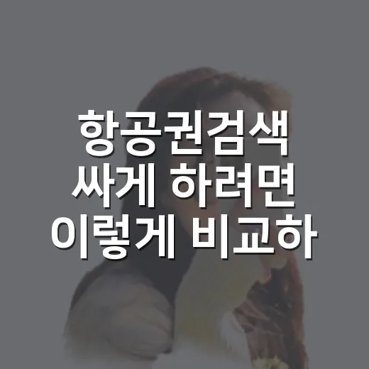 항공권검색 싸게 하려면 이렇게 비교하면 됩니다 - 요약