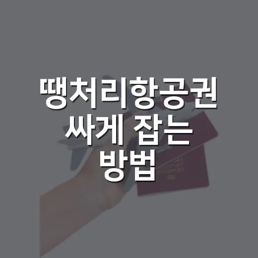 땡처리항공권 싸게 잡는 방법, 초보자도 놓치지 않으려면 이렇게 - 요약