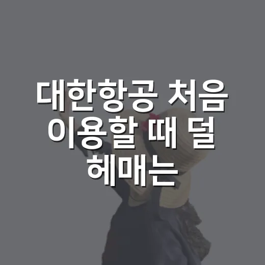 대한항공 처음 이용할 때 덜 헤매는 방법 - 요약