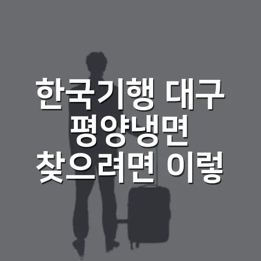 한국기행 대구 평양냉면 찾으려면 이렇게 확인하는 방법 - 요약