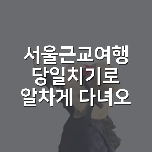 서울근교여행 당일치기로 알차게 다녀오는 방법 - 요약