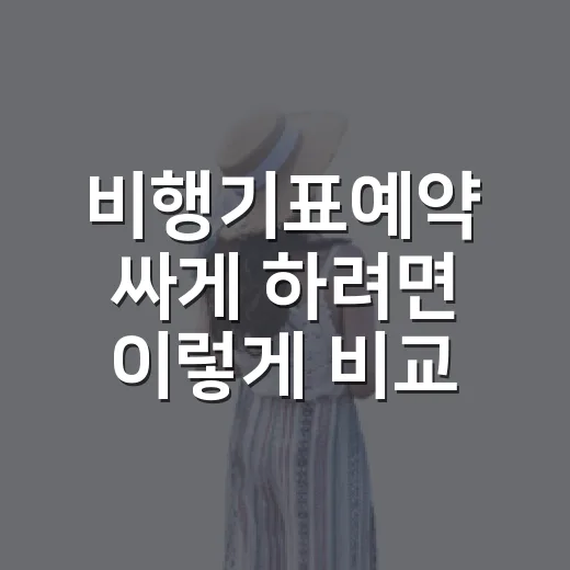 비행기표예약 싸게 하려면 이렇게 비교하고 고르세요 - 요약