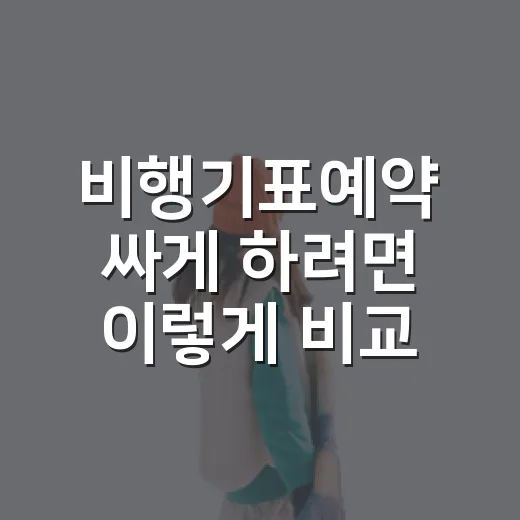 비행기표예약 싸게 하려면 이렇게 비교하고 고르세요 - 요약