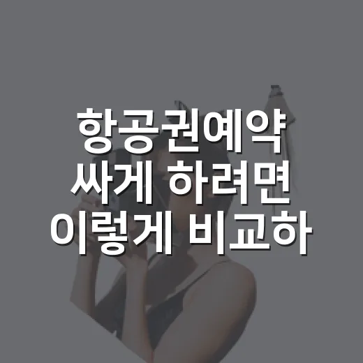 항공권예약 싸게 하려면 이렇게 비교하세요 - 요약
