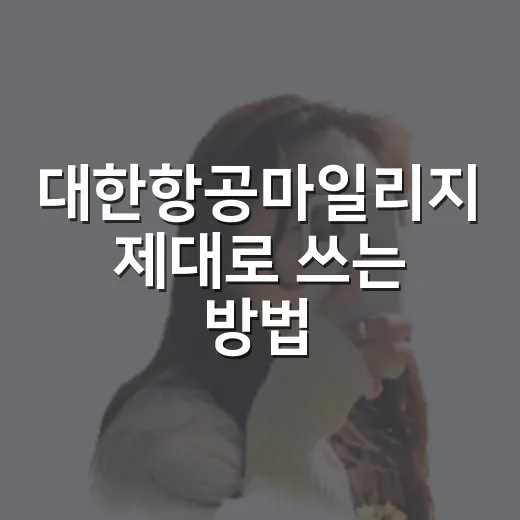 대한항공마일리지 제대로 쓰는 방법, 소멸 전에 알차게 쓰려면 이렇게 - 요약