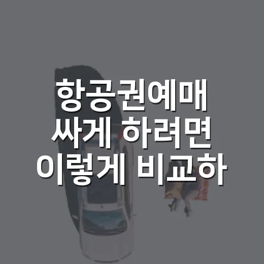 항공권예매 싸게 하려면 이렇게 비교하고 예약하면 됩니다 - 요약