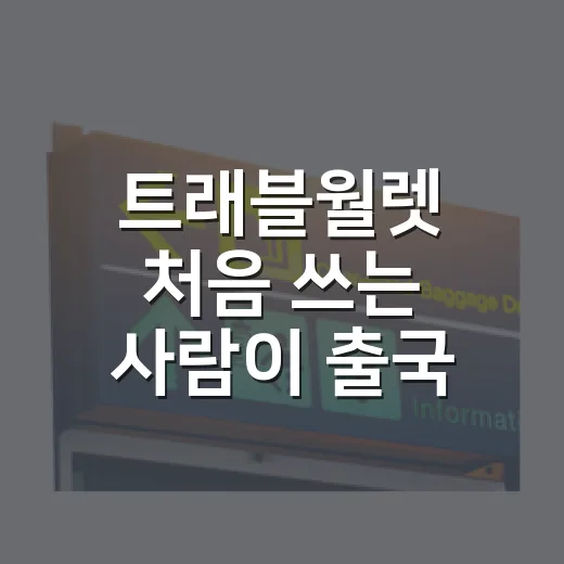 트래블월렛 처음 쓰는 사람이 출국 전에 준비하는 방법 - 요약