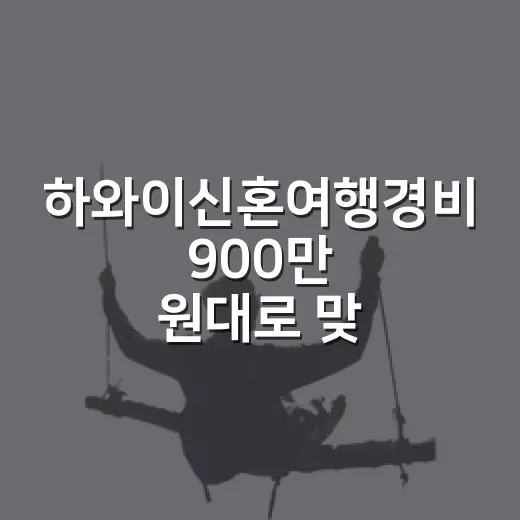 하와이신혼여행경비 900만 원대로 맞추는 방법 - 요약