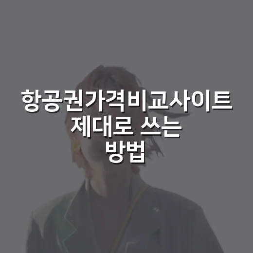 항공권가격비교사이트 제대로 쓰는 방법, 초보자는 이렇게 비교하면 덜 헷갈려요 - 요약