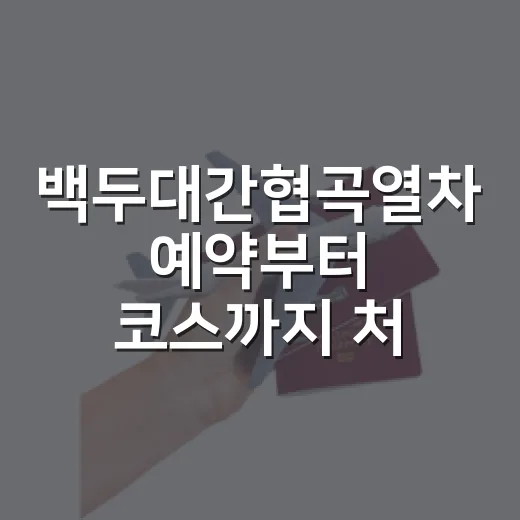 백두대간협곡열차 예약부터 코스까지 처음 타는 사람을 위한 방법