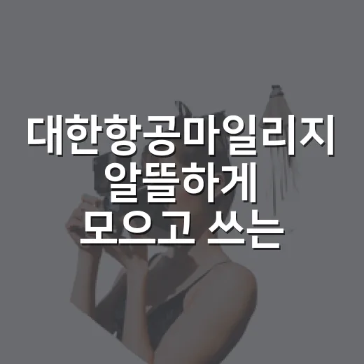대한항공마일리지 알뜰하게 모으고 쓰는 방법 - 요약