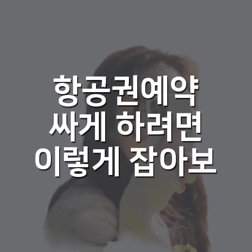 항공권예약 싸게 하려면 이렇게 잡아보세요 - 요약