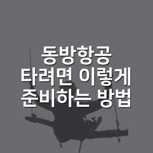 동방항공 타려면 이렇게 준비하는 방법 - 요약