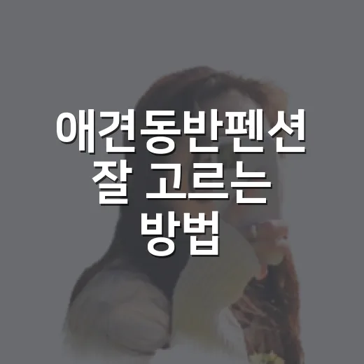 애견동반펜션 잘 고르는 방법, 예약 전에 이렇게 확인하세요 - 요약