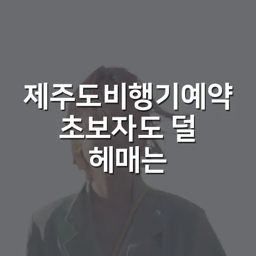 제주도비행기예약 초보자도 덜 헤매는 방법 - 요약