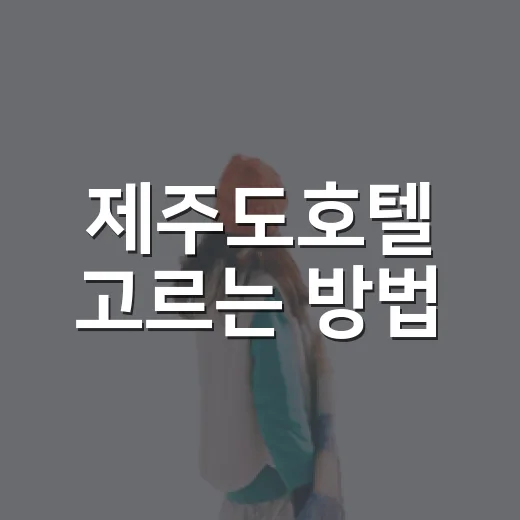 제주도호텔 고르는 방법, 처음 가도 덜 헤매려면 이렇게 - 요약