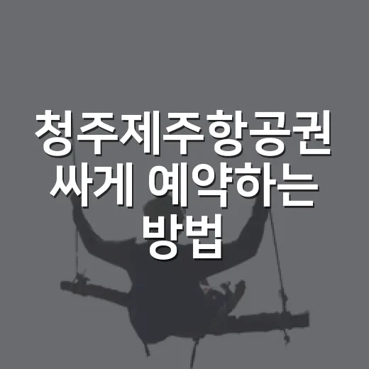 청주제주항공권 싸게 예약하는 방법, 초보자도 놓치기 쉬운 팁 - 요약